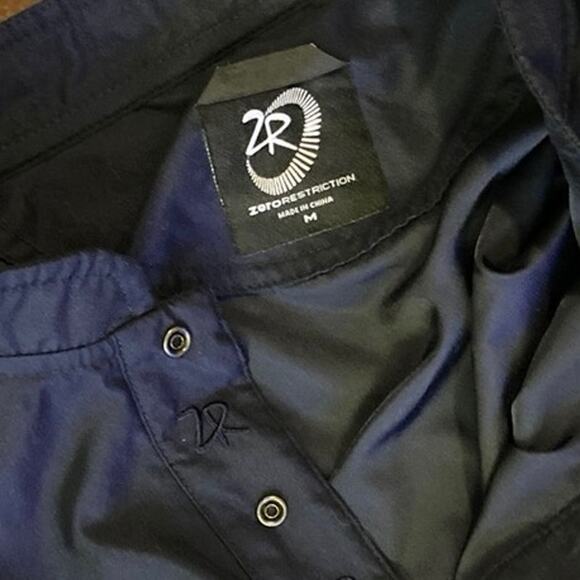 Zero Restriction Jacket Mens Medium Navy Blue Pullover Golf Windbreaker 1/4 Snap - Picture 3 of 15